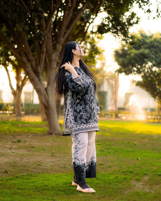DILRUBA DIGITAL PRINTED 2 pieces stitched